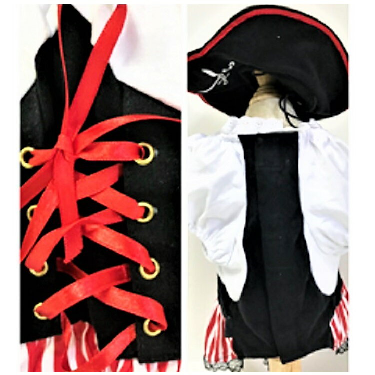 海賊ワンピワンピース 1〜5号 ワンピ コスチューム 帽子付き ハロウィン 極小犬 パピー 超小型犬 小型犬 犬 猫 ペット 服 犬の服 猫の服 犬服 猫服 ハロパ ウェア 仮装 衣装 コスプレ かっこいい かわいい バイカラー りぼん ストライプ オールシーズン 返品交換不可