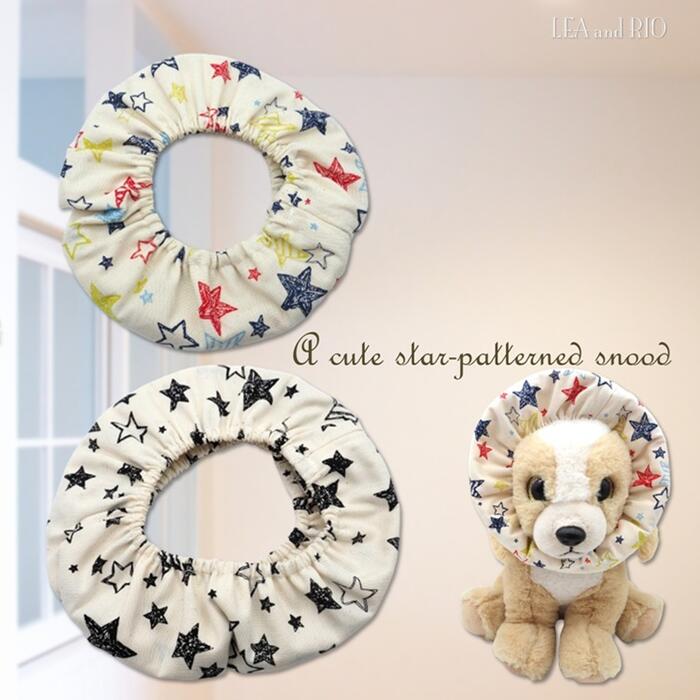 新作♪スヌード S～Lサイズ 小型犬サイズ ヘアバンド カチューシャ イヤーバンド 星柄 ヘッドバンド 子犬 シニア犬 シンプル 極小犬 パピー 小型犬 超小型犬 犬 猫 ペット 服 犬服 猫服 ナチュラル たれ耳 お食事 ハンドメイド