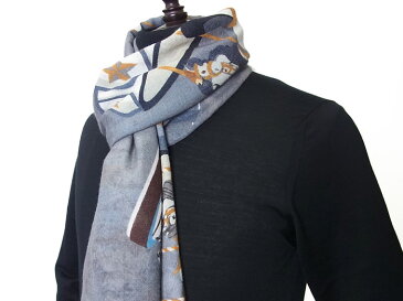 【New Arrival】19 andrea's 47 アンドレアズ ディチャノーヴェ クアランタセッテ ストール スカーフ カシミヤ カシミア 大判 薄手 回転木馬 グレー メンズ レディース ユニセックス イタリア ギフト プレゼント 国内正規品 57200【送料無料】