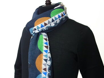 【New Arrival】19 andrea's 47 アンドレアズ ディチャノーヴェ クアランタセッテ ストール スカーフ カシミヤ カシミア 大判 薄手 回転木馬 ネイビー メンズ レディース ユニセックス イタリア ギフト プレゼント 国内正規品 57200【送料無料】