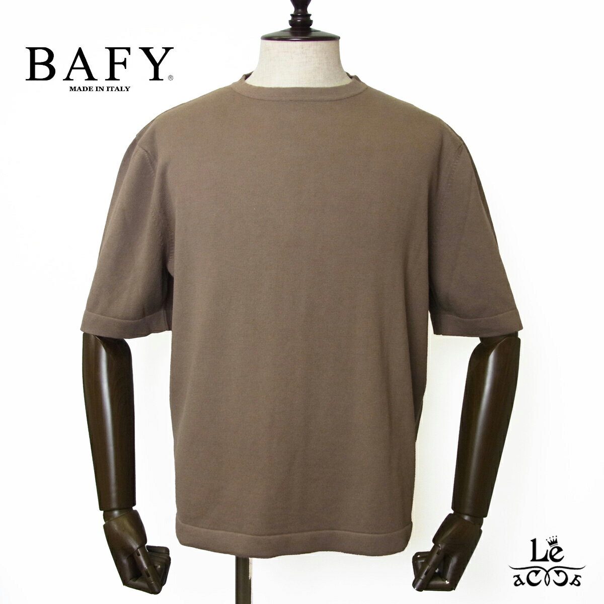 BAFY バフィー カットソー Tシャツ リラックスフィット 半袖 ニットTシャツ クルーネック メンズ コットン P11512 無地 ベージュ ブラウン コットン イタリア ブランド 国内正規品 20900 