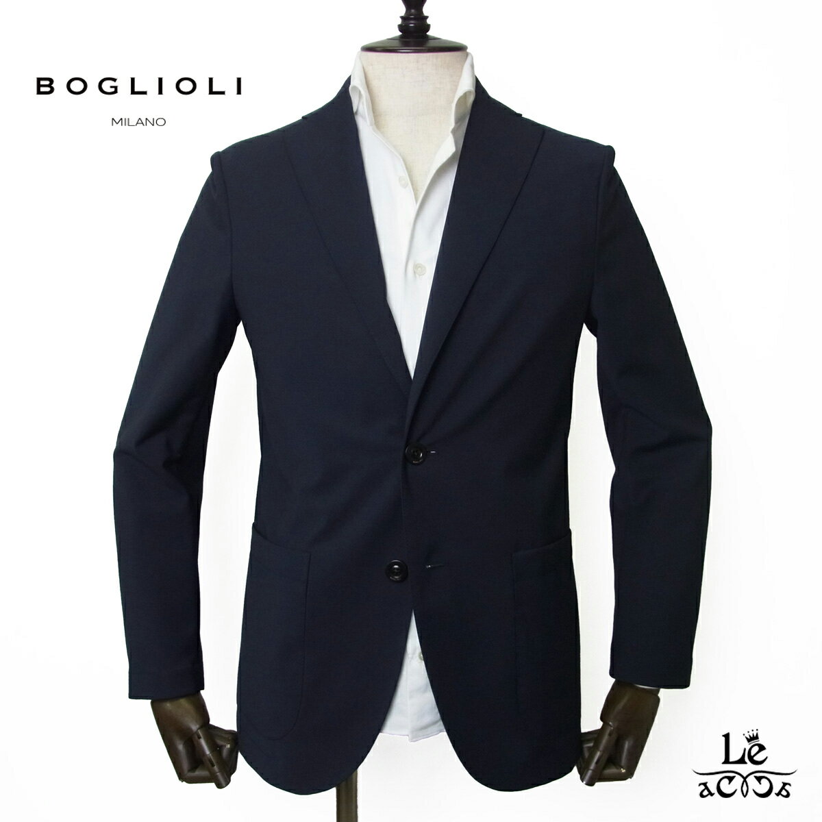 BOGLIOLI ネイビーチェック テーラードジャケット 春夏用 sb5109-navy-s.jpg