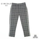 【クーポン対象】CIRCOLO1901 チルコロ グレンプレイド プリント ジャージー パンツ サイドライン スラックス セットアップ ノータック メンズ ブラック グレー イタリア ブランド 国内正規品 39600【送料無料】