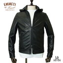 エンメティ 【クーポン対象】EMMETI エンメティ ライダース ジャケット ユリ フーディ JURI HOODIE レザー パーカー シングルライダース ナッパレザー メンズ ブラック イタリア ブランド 国内正規品 170500 【送料無料】#springouter