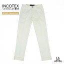 INCOTEX SLACKS インコテックス スラックス ガーメントダイ オーガニックコットン ストレッチ ギャバジン テーパード パンツ 17S100-9664A SLIM FIT ホワイト 白 メンズ イタリア ブランド 国内正規品 41800