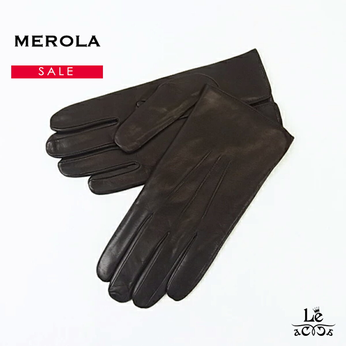 楽天Le acca【SALE】MEROLA メローラ グローブ レザーグローブ メンズグローブ 手袋 本革 ブラウン こげ茶 革手袋 ナッパレザー メンズ イタリア 国内正規品 27500【送料無料】