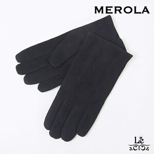 【ポイント5倍】MEROLA メローラ グローブ スエード スウェード カシミヤ 手袋 メンズ レザーグローブ メンズグローブ ブラック パープル 革手袋 イタリア製 国内正規品 25300【送料無料】