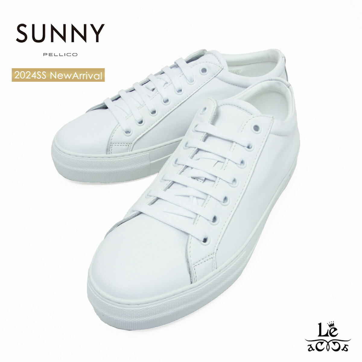 PELLICO SUNNY ペリーコ サニー レースアップ スニーカー GIOIA メンズ 3.5cm M003 LOT BIANCO レザー 本革 ホワイト 白 イタリア ブランド メンズ 国内正規品 46200 【送料無料】