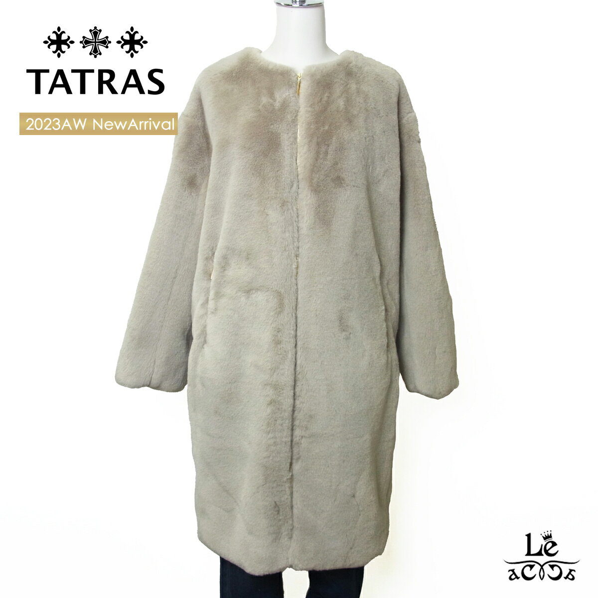 【ポイント5倍 10/9(月)1:59】TATRAS タトラス TAMIL タミル ボア ノーカラー ロングコート レディース ライトグレー ダウン アウター フェイクファー フリース 国内正規品 70400【送料無料】のサムネイル