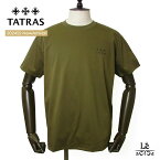 【クーポン対象】TATRAS タトラス メンズ Tシャツ EION エイオン 半袖 クルーネック カットソー MTAT24S8239-M ロゴ カーキ メンズ ブランド 春夏 国内正規品 24200 【送料無料】