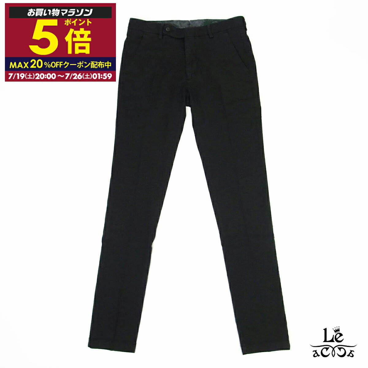【P5倍&クーポン対象】【50%OFF】BERWICH ベルウィッチ JMORELLO ジェーモレッロ GD-OL0621X ノープリーツ スリム パンツ リネン コットン ストレッチ スリムフィット ブラック 黒 無地 メンズ 春夏 イタリア ブランド 国内正規品【送料無料】