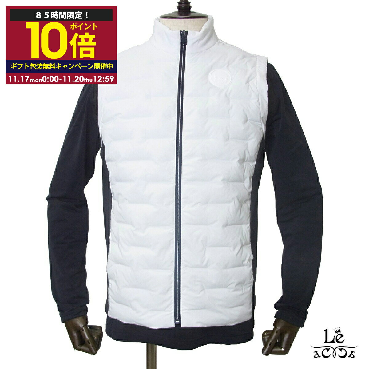 【ポイント10倍】HYDROGEN GOLF ハイドロゲン ゴルフ ゴルフパフベスト ダウンベスト メンズ ゴルフウエア ホワイト 白 ロゴ ブランド 国内正規品 53900【送料無料】