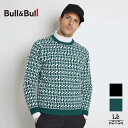 【70%OFF】Bull&Bull ブルアンドブル ゴルフ ニット メンズ 長袖 ロングスリーブ ジャガードプルオーバー ゴルフウエア 秋冬 速乾 グリーン×ホ...