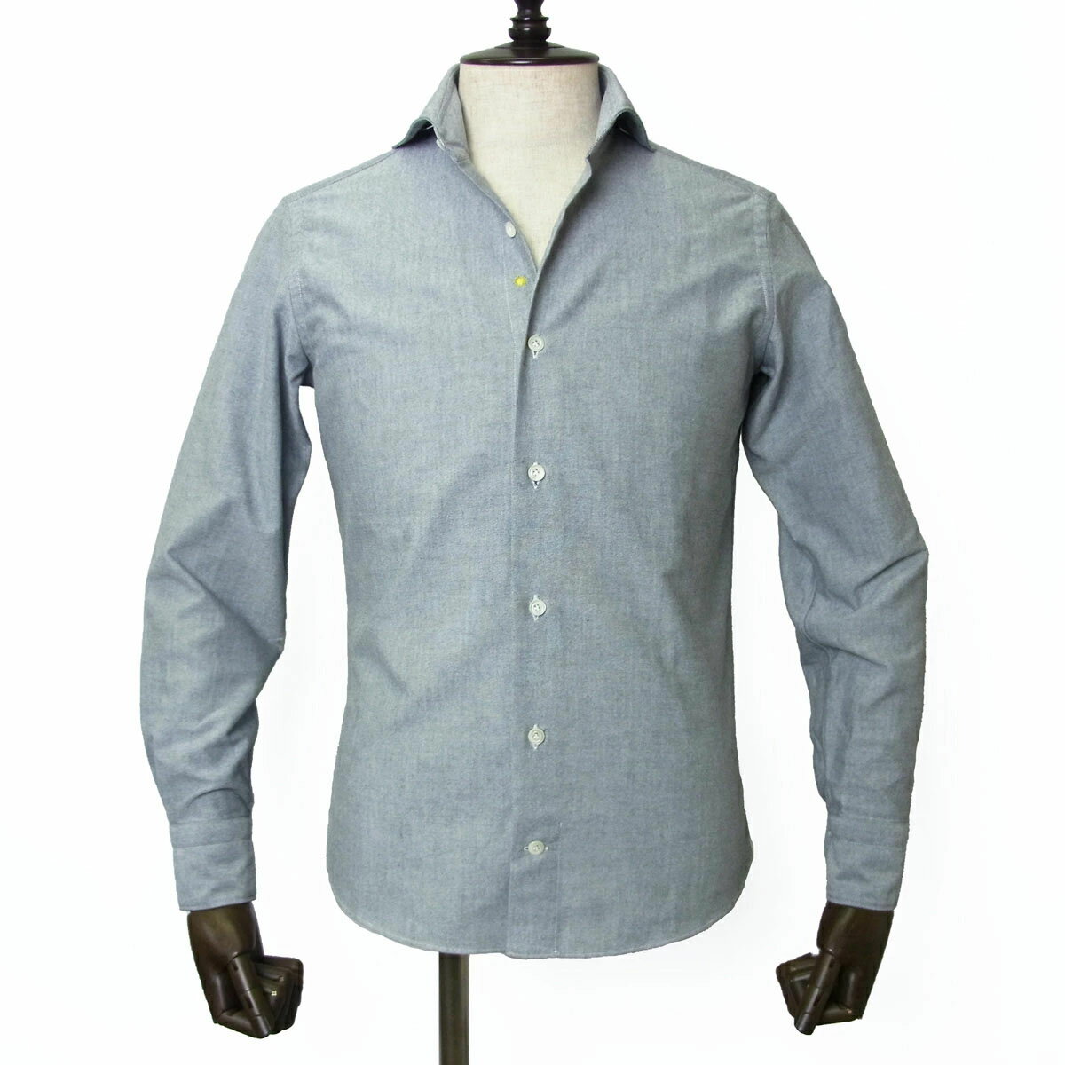 楽天Le acca【ポイント10倍】ジャンネット オックスフォードシャツ giannetto シャツ 長袖 メンズ VINC FIT 背ダーツあり コットン 無地 グレー イタリア ブランド 国内正規品【送料無料】