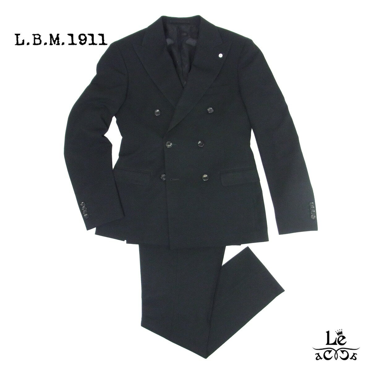 L.B.M.1911 エルビーエム1911 スーツ ウール ストレッチ ダブル ジャケット パンツ セットアップ 191-2415601 メンズ サマーウール ...