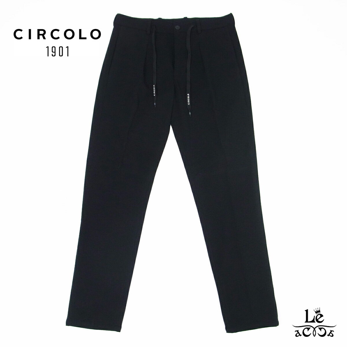 【20％OFF】CIRCOLO1901 チルコロ1901 コットン ノープリーツ パンツ セットアップ対応 5204-4931k01 CN4931K ライト フリース スラックス ブラック 黒 秋冬 イタリア ブランド 国内正規品【送料無料】