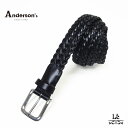【8/18限定ポイント5倍】アンダーソンズ レザー メッシュベルト ANDERSON'S 本革 メッシュ ベルト 0509 PI133 3cm幅 メンズ ブラック 黒 イタリア ブランド 国内正規品【送料無料】