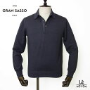グランサッソ 長袖 ポロシャツ GRAN SASSO ウール ニット ポロ 12ゲージ ニットプルオーバー 55132 22792 製品染め チャコールグレー ...