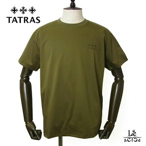 【正規品】TATRAS タトラス メンズ Tシャツ EION エイオン 半袖 クルーネック カットソー MTAT24S8239-M ロゴ カーキ メンズ ブランド 春夏 国内正規品 24200 【送料無料】