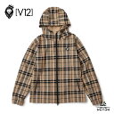 V12 golf ヴィトゥエルヴ ゴルフ メンズ ジャケット BB JKT V122420-JK01 パーカー フーディ 長袖 チェック ゴルフウエア ベージュ...