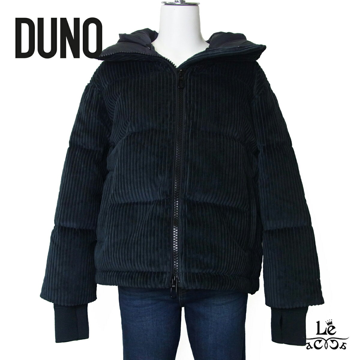 【30％OFF】【正規品】DUNO デュノ レディース ダウンジャケット LORA ローラ コーデュロイ ダウンブルゾン ショート ブラック 黒 フード取り外し可 2025秋冬新モデル 大人 可愛い 長袖 秋冬 イタリア ブランド 国内正規品【送料無料】