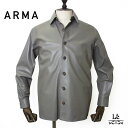 【30%OFF】アルマ レザー シャツアウター ARMA LUSH フェザーラムスキン レザージャケット メンズ 本革 グレー ブランド 国内正規品【送料無料】...
