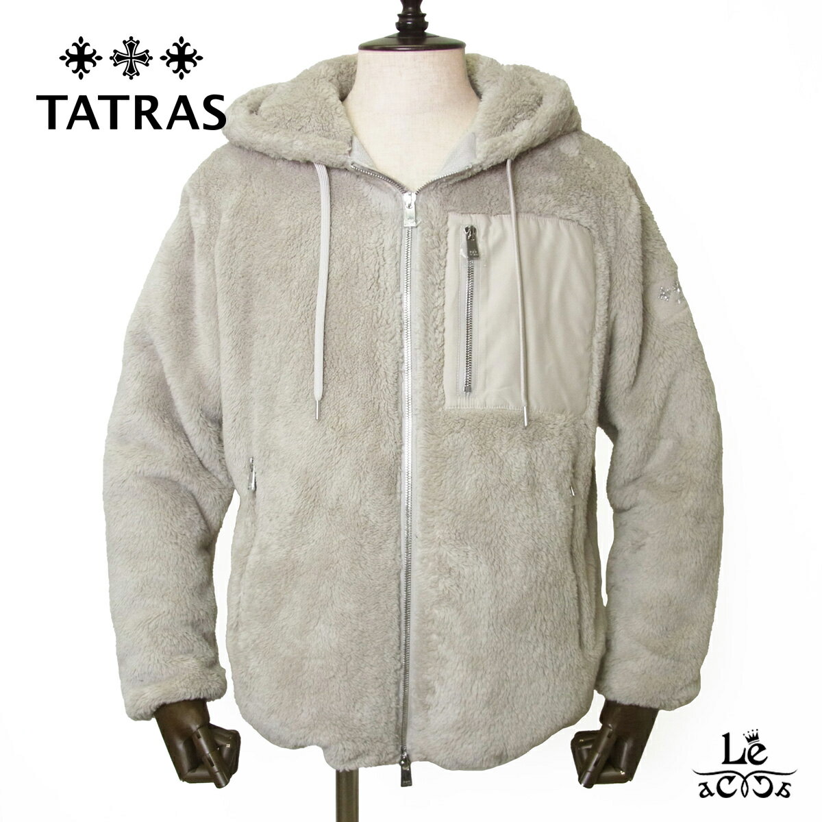 タトラス ボアパーカー メンズ TATRAS タトラス メンズ ボアブルゾン MENFI メンフィ ボア パーカー エコファー フード ジップアップ フーディ ライトグレー 25AW イタリア ブランド 国内正規品【送料無料】