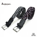 【8/18限定ポイント5倍】アンダーソンズ メッシュベルト ANDERSON'S ラバー メッシュ ベルト メンズ トリコロール マルチカラー ブラック グレー ボルドー ホワイト ゴム シルバーバックル イタリア ブランド 国内正規品 19800 【送料無料】