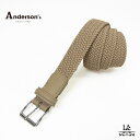 【8/18限定ポイント5倍】アンダーソンズ エラスティック メッシュベルト ANDERSON'S レザー × ゴム メッシュ ベルト 0765 NE65 3cm幅 メンズ ベージュ イタリア ブランド 国内正規品【送料無料】