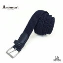 【8/18限定ポイント5倍】アンダーソンズ エラスティック メッシュベルト ANDERSON'S レザー × ゴム メッシュ ベルト B/0765 NE65 3cm幅 メンズ ネイビー 紺 イタリア ブランド 国内正規品【送料無料】