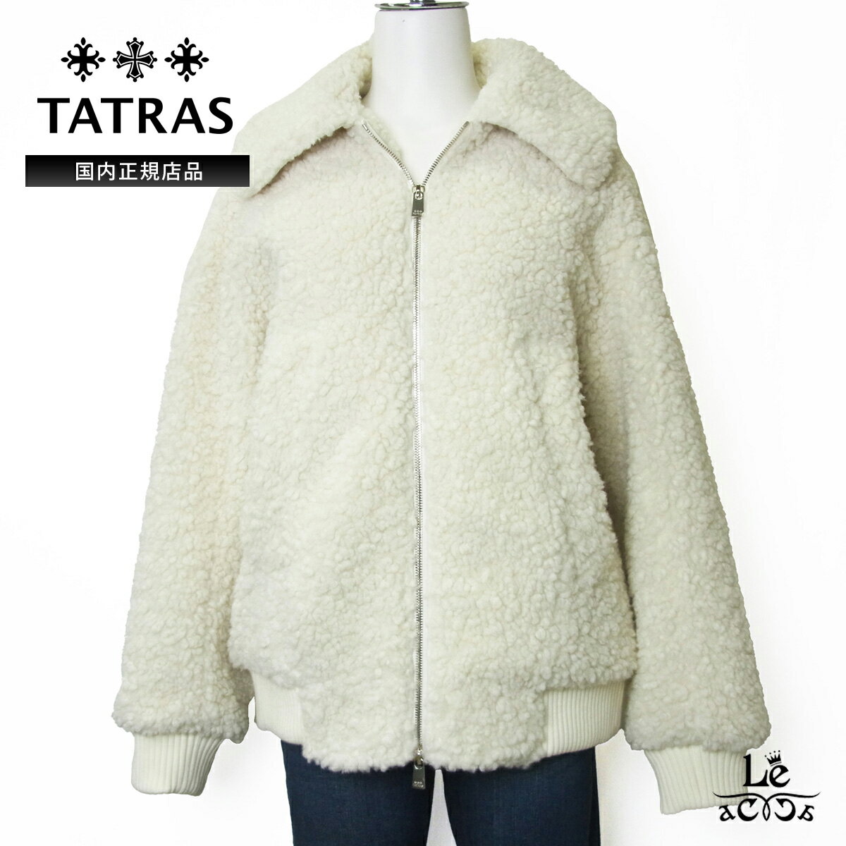 TATRAS タトラス レディース ボアブルゾン RAMACCA ラマッカ ボアジャケット アイボリー オフホワイト 2025AW イタリア ブランド 国内正規品【送料無料】