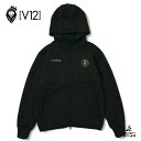 【P10倍】V12 golf ヴィトゥエルヴ ゴルフ パーカー ジップアップパーカー フーディ メンズ セットアップ 長袖 ゴルフウエア ブラック 黒 ブランド 国内正規品 33000【送料無料】