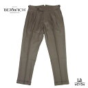 BERWICH ベルウィッチ SCOTCH スコッチ サキソニー クロップド パンツ 2プリーツ ウール グレージュ ベージュ 無地 メンズ イタリア ブランド 国内正規品 41800【送料無料】