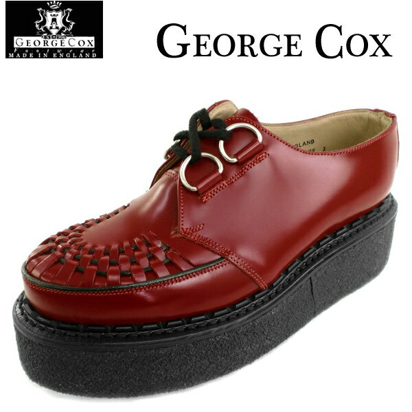 ジョージコックス GEORGE COX 3588□GEORGE COX 3588 GIBSON ジョージコックス (レッド/ブラック) クリーパー ラバーソール レディース/靴【102JLJL-38vlnc】