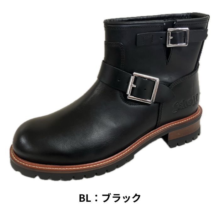 ショット Schott S28002 メンズ エンジニア ブーツ バイカー バイク乗り エンジニアブーツ Engineer Boots Short ブラック 黒 シューズ 靴 本革 ショートブーツ アメカジ 2