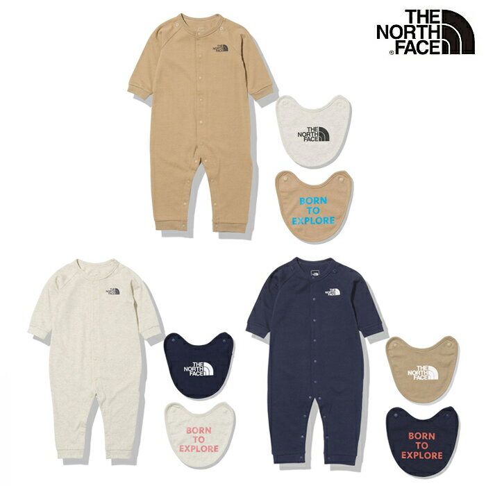 【同梱不可】ザ・ノースフェイス ロングスリーブロンパース＆2Pビブ NTB62154 B L/S Rompers & 2P Bib THE NORTH FACE ギフト 出産祝い 男の子 女の子 赤ちゃん