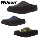 ウィルソン Wilson 2204 キルティング サボサンダル メンズ 黒 シンプル フィット感 疲れない 履きやすい ふんわり 柔らかい スポーツサンダル 紳士 靴