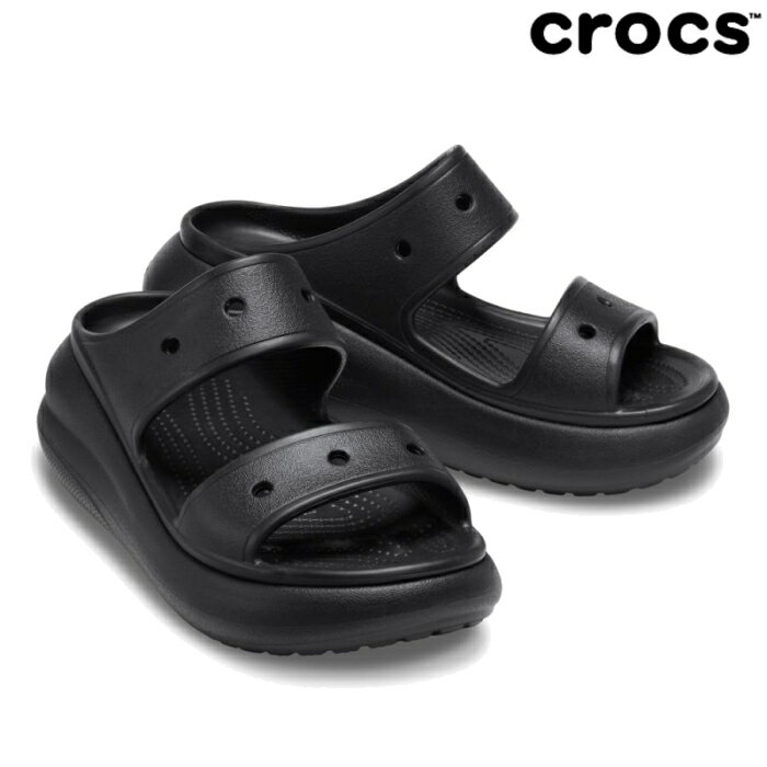 クロックス crocs レディース サンダル クラッシュ サンダル 207670 Crush Sandal 厚底 カジュアル 黒 ブラック 軽量