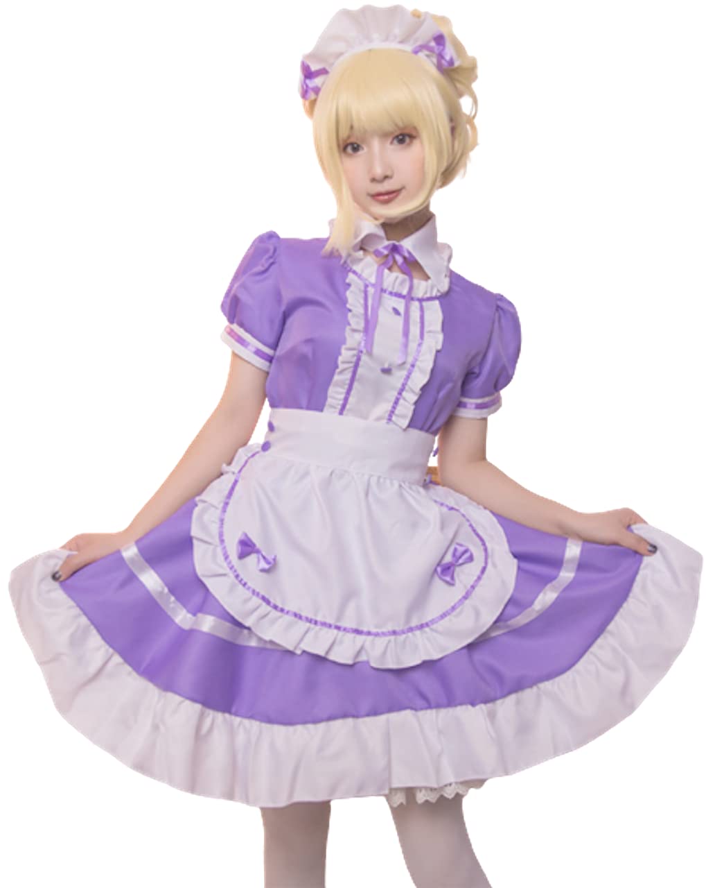 【オープン記念！5%OFFクーポン 11/17まで】メイド コスプレ ワンピース フリル エプロン カラフル ロリータ cos 大きいサイズ 萌え 制服 文化祭 学園祭 衣装 撮影 可愛い ゴスロリ 初心者 セット