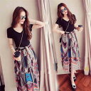 【1812円→実質1631円 P5+5%COUPON! 11/27 1:59迄】体型カバー マキシ丈ワンピース ワンピース 着痩せ 半袖 レディース きれいめワ...