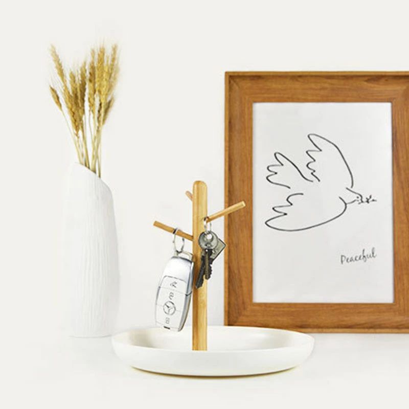 【2256円→実質1918円 P10+5%COUPON! 11/19 23:59迄】キーフック キースタンド キーハンガー 玄関 キーツリー 木製 鍵かけ 鍵入れ 小物入れ 収納 スタンド おしゃれ 鍵置き 小物収納 卓上収納 木製雑貨 雑貨 小物収納(3)