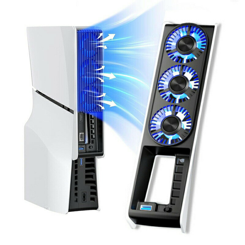 【7954円→実質7159円 P5+5%COUPON! 11/27 1:59迄】PS5 Slim用 冷却ファン PS5スリム用 冷却ファン USB 3.0付き 低騒音 急速冷却 放熱 熱対策 プレステ5スリム用 ディスク/デジタル版対応 PS5 周辺機器 新型PS5 S 自動温度検出 風速調整可能 LEDライト