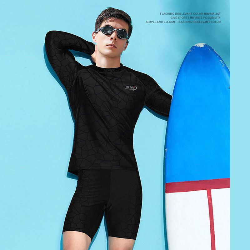 スイムウェア メンズ 男性用 ボクサーパンツ型 ハイウエスト スイムパンツ 温泉 プール ビーチ 海水浴 露出控えめ 体型カバー 透け防止 ポリエステル ナイロン プリント柄 ドローストリング 紐付き