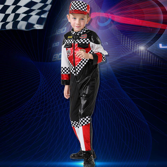 【3583円→実質3511円 P2!】ハロウィン 衣装 子供 レーサー コスチューム ドライバー レーシング コスプ..