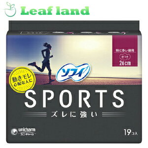 楽天おくすりと健康専門店　Leaf land＼5/10限定★エントリーで最大100％ポイントバック（抽選）＆P10倍／ソフィ SPORTS260羽つき 19枚【ユニ・チャーム】