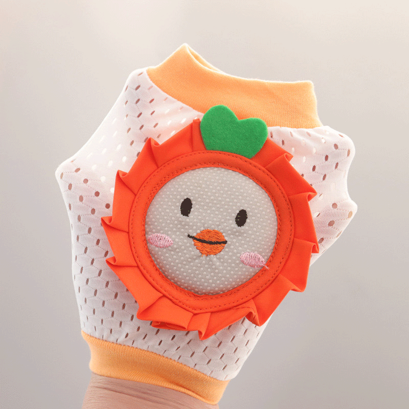 leafdeerのパッド式膝あて 夏 2足セット 幼児用 赤ちゃん 膝サポーター メッシュ ニーパッド 子供 ベビー 0歳 1歳 2歳 3歳 女の子 男の子 ハイハイ 膝 歩行学習 ひざパッド 通気性 伸縮性 こども 膝 ケガ防止 膝保護 フリーサイズ かわいい ネコポス送料無料！｜アングル2