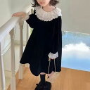 フォーマル ドレス ワンピース レース 90 100 110 120 入園式 女の子 長袖 ベルベット プリンセス チュチュ 入学式 おすすめ 人気 卒業式 七五三 卒園式 発表会 かわいい おしゃれ ワンピ 黒 お呼ばれ 結婚式