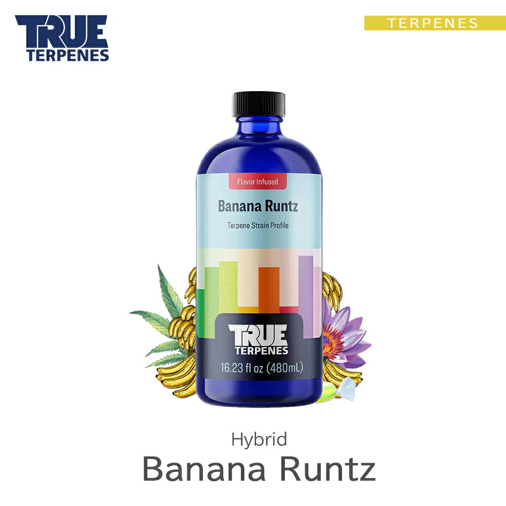 TRUE TERPENES 『Flavor Infused Strain -Banana Runtz-』1ml 5ml 10ml 30ml ハイブリッド フレーバー テルペン 香料 原料 リキッド カートリッジ テルペンフレーバー 天然テルペン USA産 ベイプ VAPE 電子タバコ CBD CBN CBG CBC オーガニック