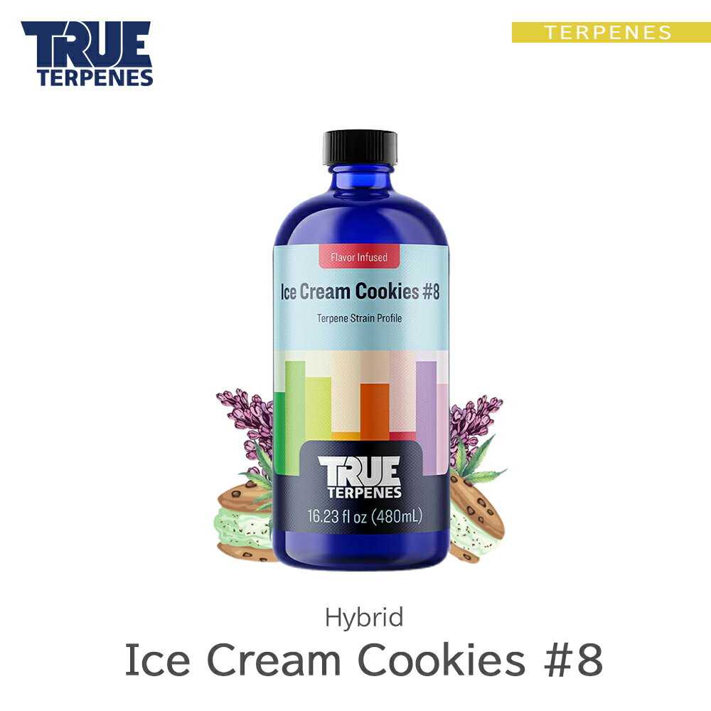 TRUE TERPENES 『Flavor Infused Strain -Ice Cream Cookies #8-』1ml 5ml 10ml 30ml ハイブリッド フレーバー テルペン 香料 原料 リキッド カートリッジ テルペンフレーバー 天然テルペン USA産 ベイプ VAPE 電子タバコ CBD CBN CBG CBC オーガニック