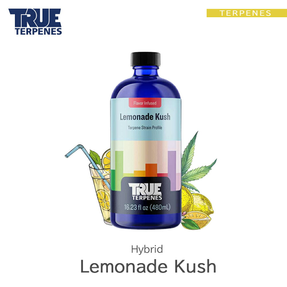 TRUE TERPENES 『Flavor Infused Strain -Lemonade Kush-』1ml 5ml 10ml 30ml ハイブリッド フレーバー テルペン 香料 原料 リキッド カートリッジ テルペンフレーバー 天然テルペン USA産 ベイプ VAPE 電子タバコ CBD CBN CBG CBC オーガニック